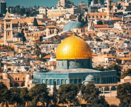 The golden Dome of the Rock in the old city of Jerusalem, Israel