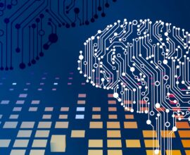 a computer circuit board with a brain on it