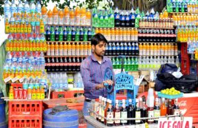 man standing inside store