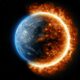 a picture of the earth in a ring of fire
