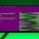 a computer screen with a green background