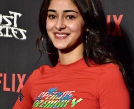 Ananya Panday wearing a deep purple Paithani saree with a tube blouse