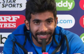 Jasprit Bumrah bowling during a cricket match