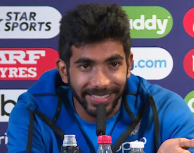 Jasprit Bumrah bowling during a cricket match