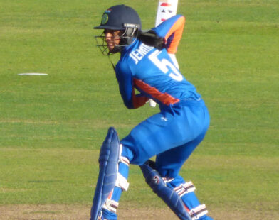 Jemimah Rodrigues in an Indian cricket team jersey