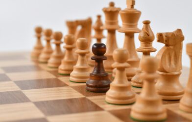 selective focus photography of chess pieces