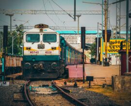 a train on a steel track
