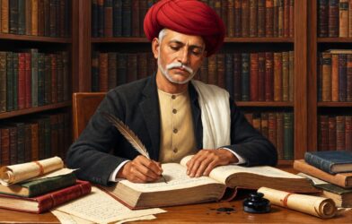 महात्मा जोतीराव फुले यांच्या प्रतिमेसमोर कार्यक्रम करताना अधिकारी आणि नागरिक