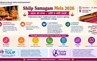 दिल्ली हाट में पारंपरिक हस्तशिल्प और कला उत्पादों की प्रदर्शनी का दृश्य