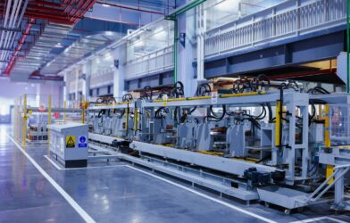 a large machine in a large building