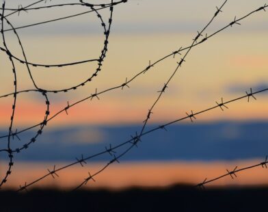 black barbwire in close up photography during daytime