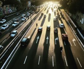 aerial photography of highway road